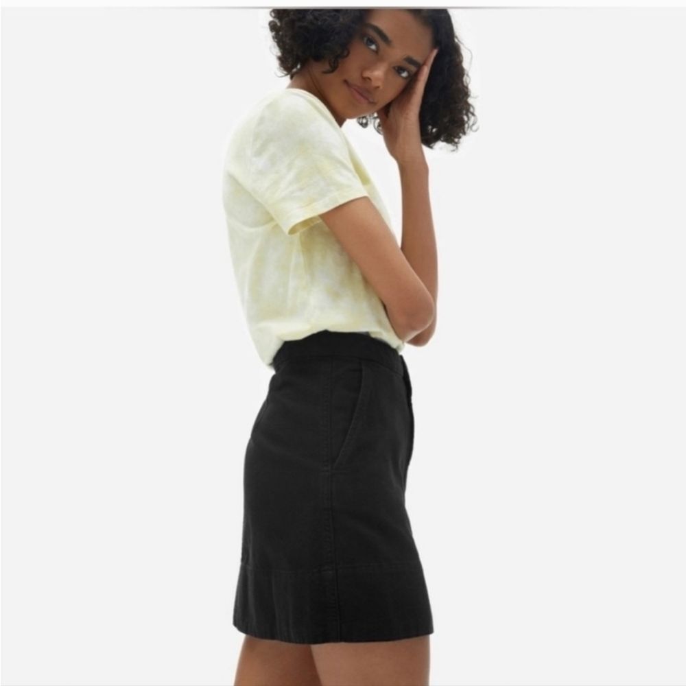 Everlane The Canvas Stamp Mini Skirt Size 6 In Black - Picture 14 of 16